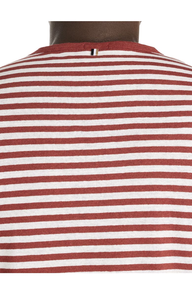 BOSS Big & Tall Tiburt 457 Striped T-Shirt, Alternate, color, Open Brown