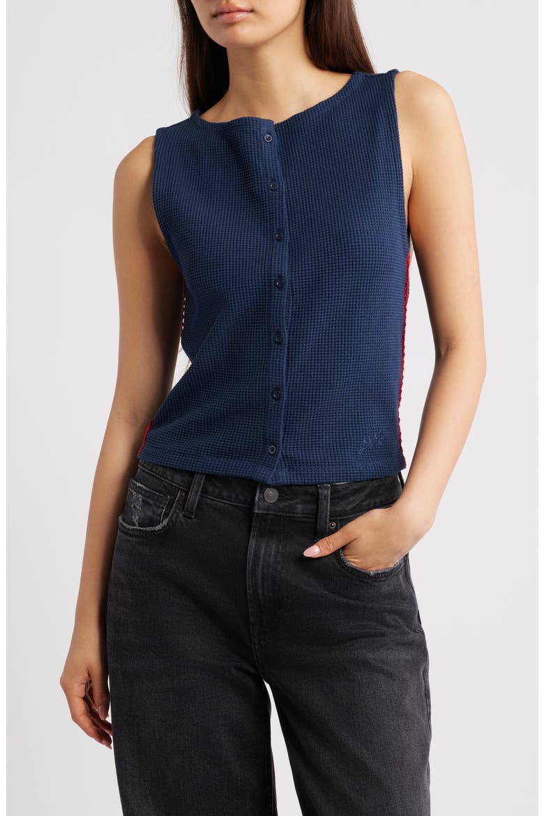 Devon Shrunken Pointelle Polo, Main, color, NAVY