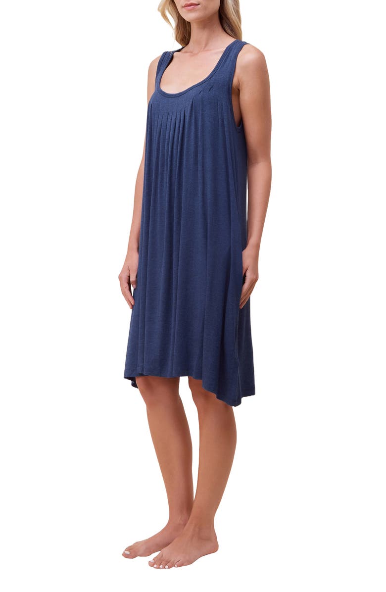 Papinelle Pleated Chemise, Alternate, color, Navy Melange