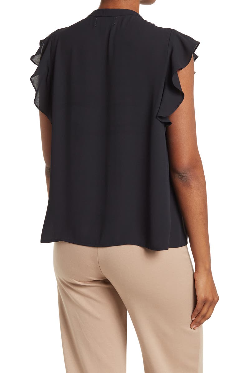 NORDSTROM RACK Ruffle Sleeve Tie Neck Top, Alternate, color, 