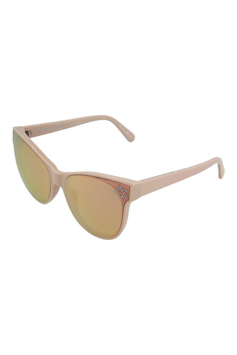 61mm Cat Eye Sunglasses, Alternate, color, SHNY NUDE PNK SHNY SLVR