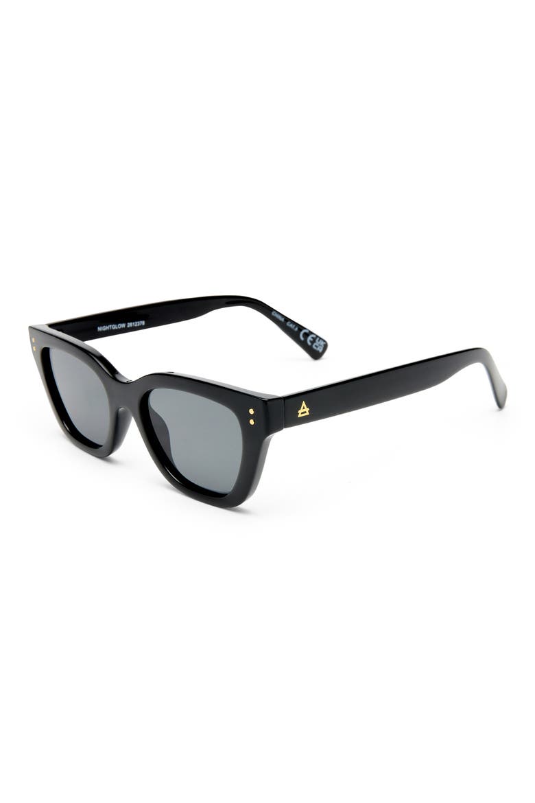 Nightglow Cat Eye Sunglasses, Alternate, color, BLACK