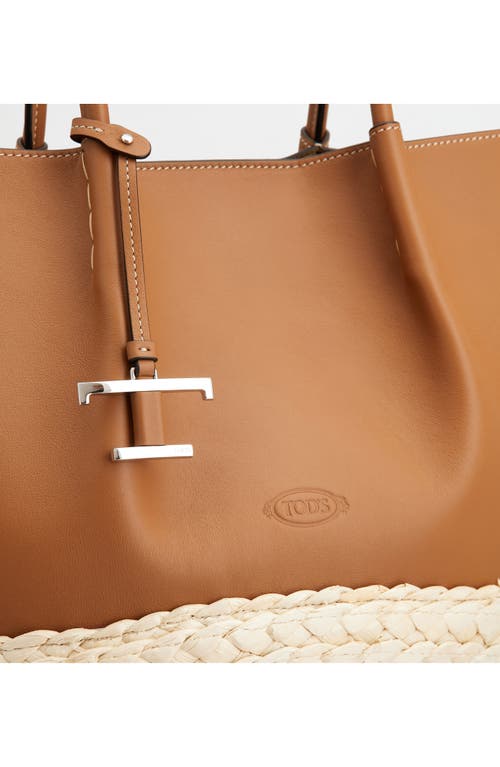 Shop Tod's Medium Bux Mixed Media Tote In Kenia/naturale