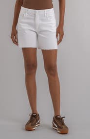 KUT from the Kloth Hailey Raw Hem High Waist Denim Bermuda Shorts