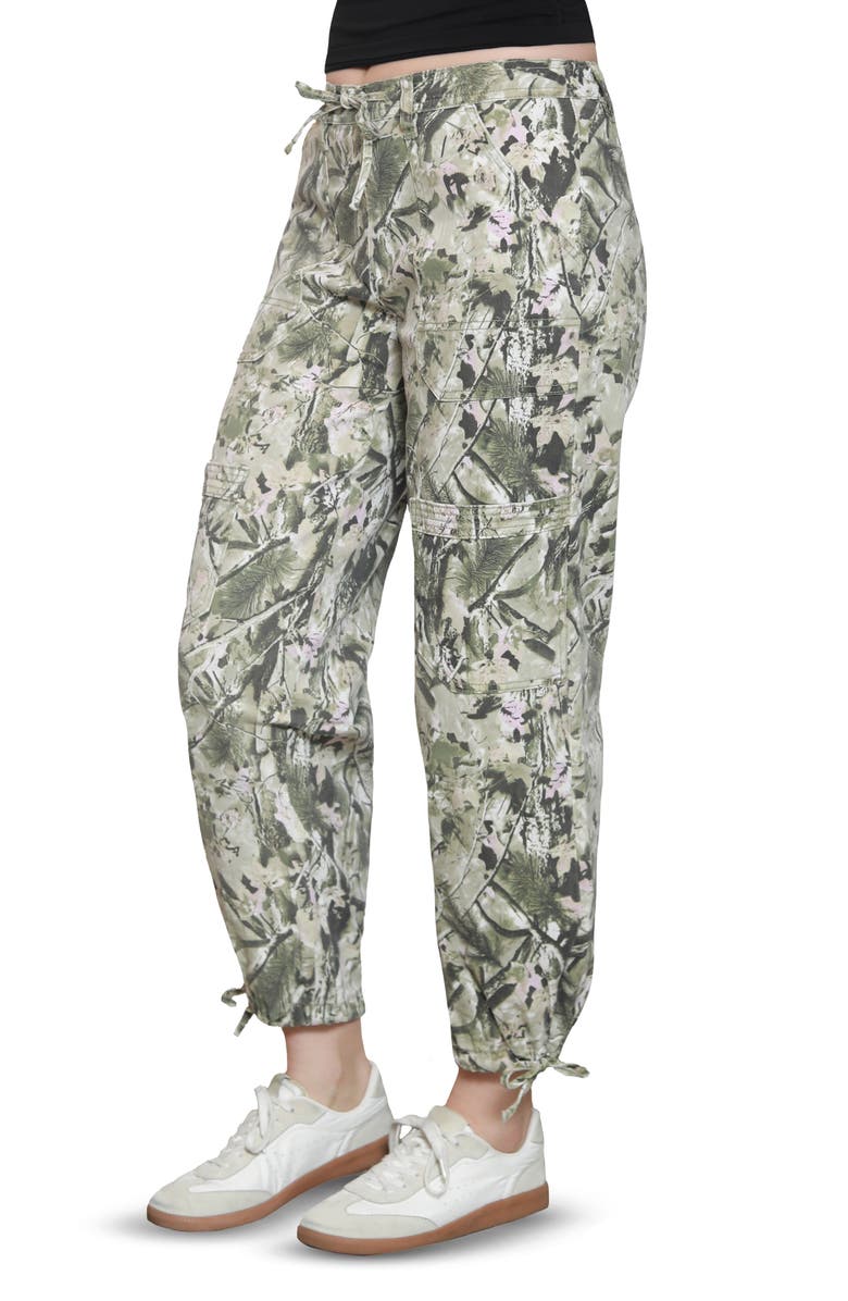 Madden Girl Tree Camo Cargo Pants, Alternate, color, Soft Pink/ Tree Camo