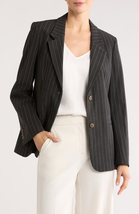 Pinstripe Boyfriend Blazer