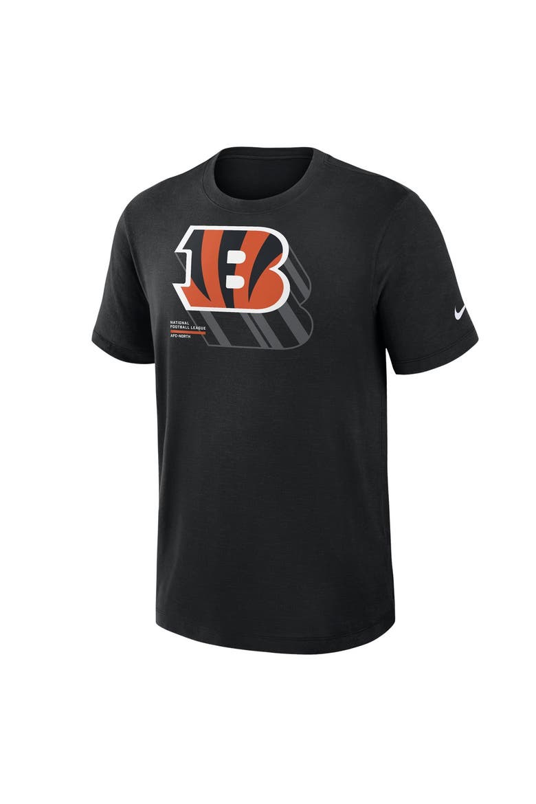 Men's Nike Black Cincinnati Bengals Left End Run Slub T-Shirt, Alternate, color, Black