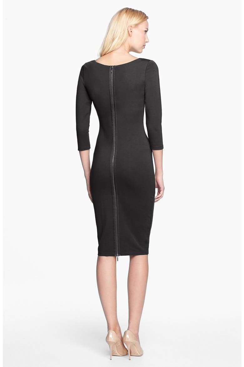 Midi Sheath Dress (Nordstrom Exclusive), Alternate, color, BLACK