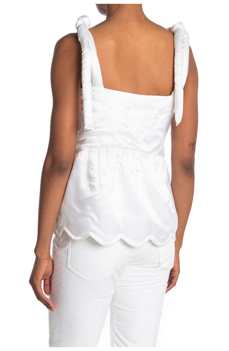 Maison Margiela Scallop Hem Tie Strap Blouse, Alternate, color, 