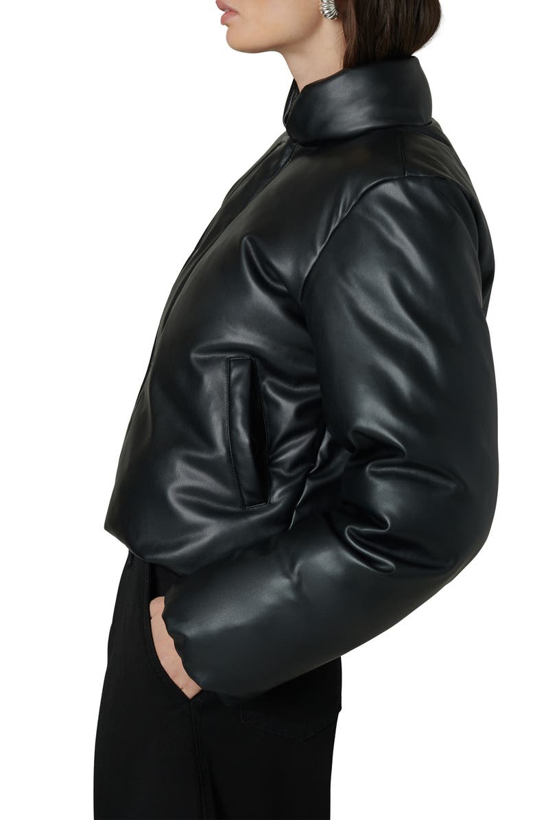 Joe's The Kiki Faux Leather Bomber Jacket, Alternate, color, Black