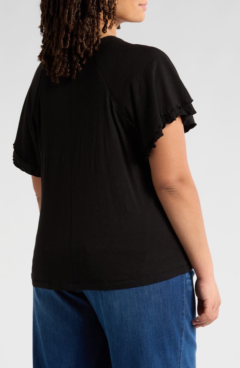 Wit & Wisdom Flutter Sleeve Cotton Blend T-Shirt, Alternate, color, 