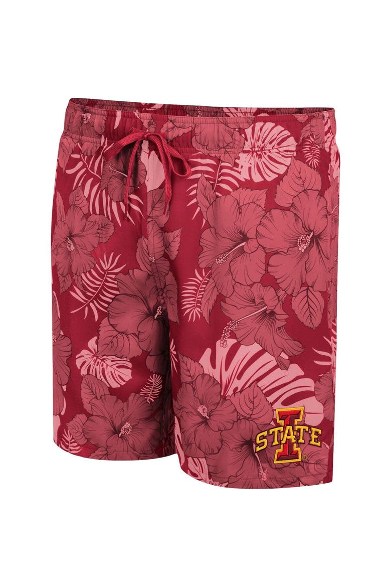 Men's Colosseum Cardinal Iowa State Cyclones The Dude Swim Shorts, Alternate, color, Cardinal