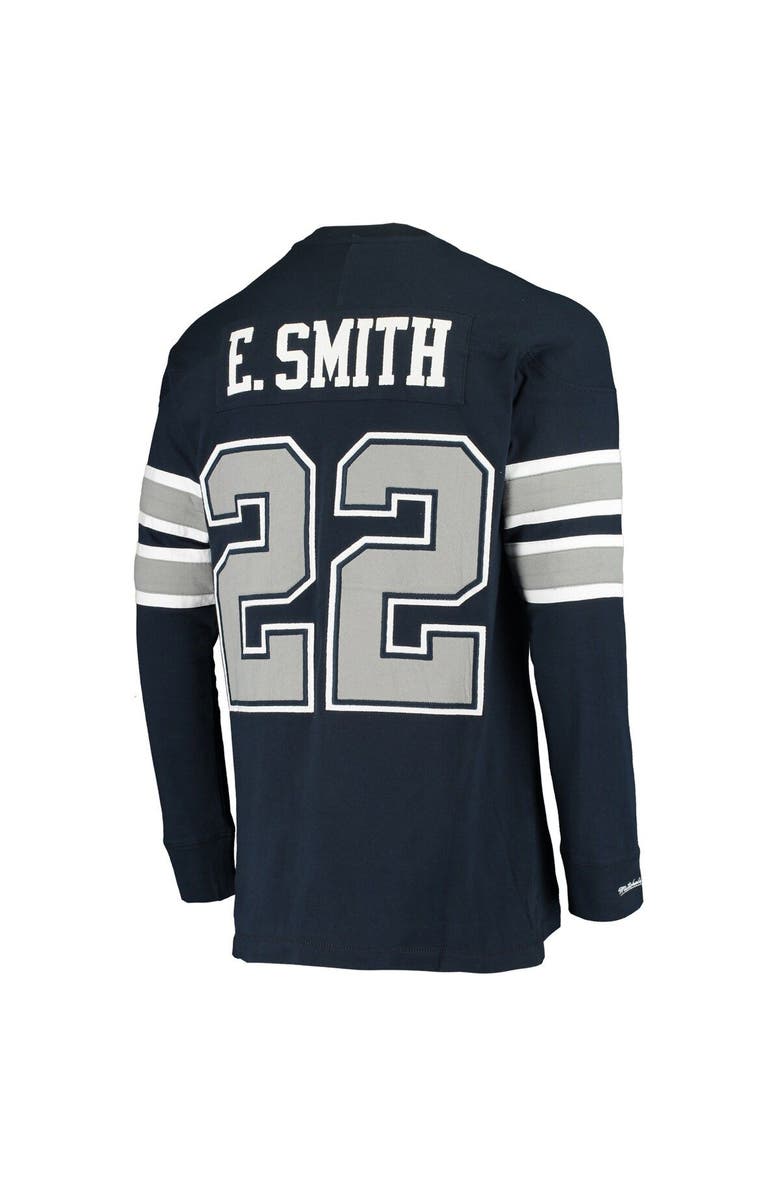 Mitchell & Ness Men's Mitchell & Ness Emmitt Smith Navy Dallas Cowboys Throwback Retired Player Name & Number Long Sleeve Top, Alternate, color, Navy