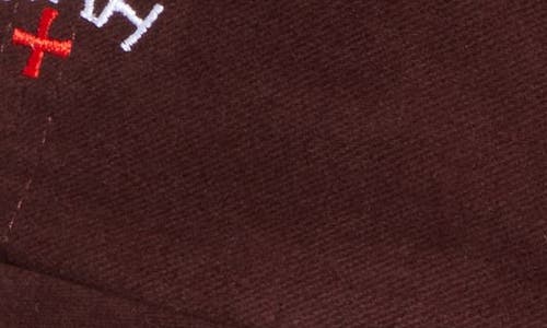 Noah Logo Embroidered Cotton Moleskin 6-panel Adjustable Baseball Cap In Brown