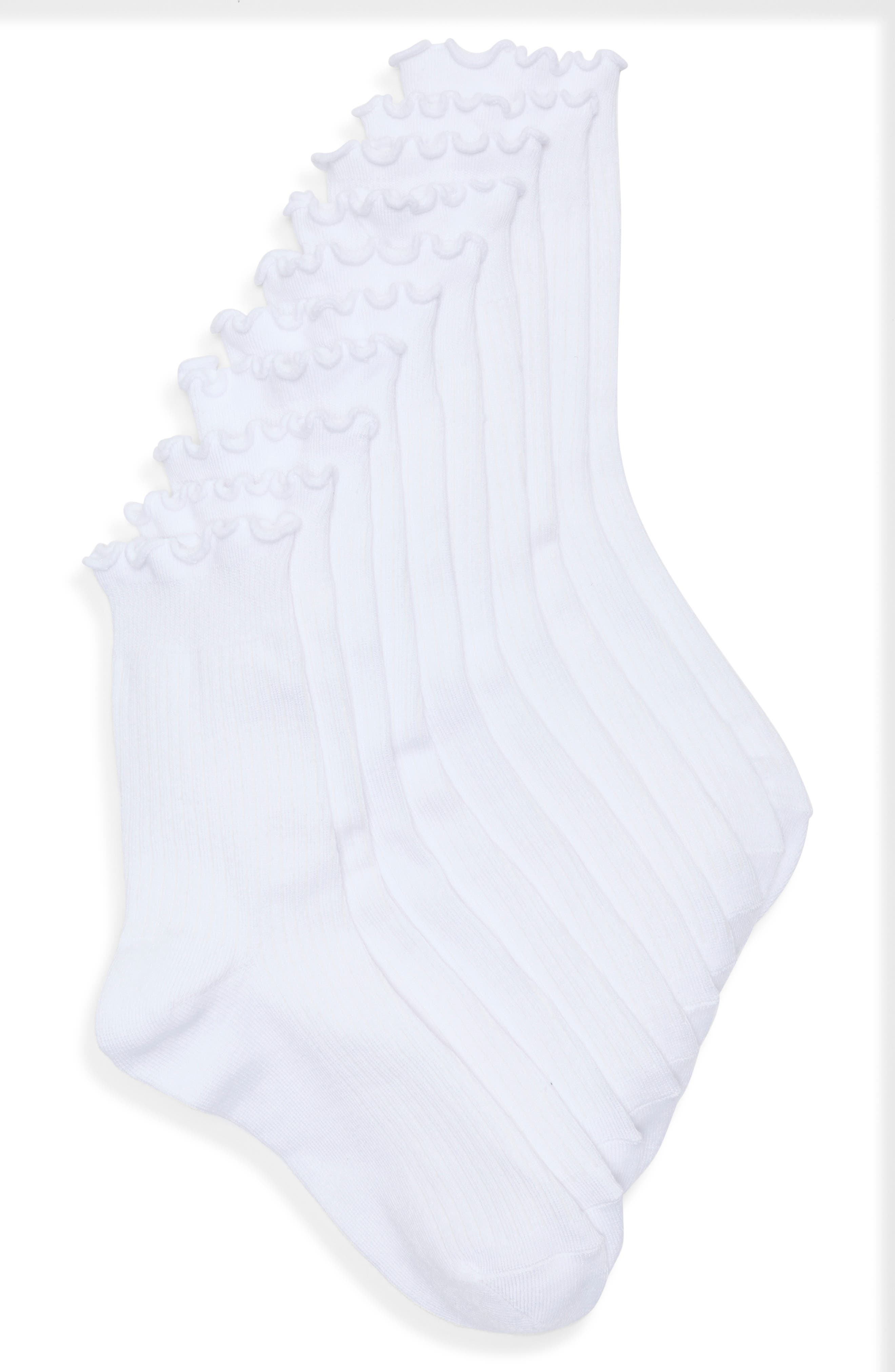 NORDSTROM RACK 5-Pack Demi Lettuce Edge Crew Socks
