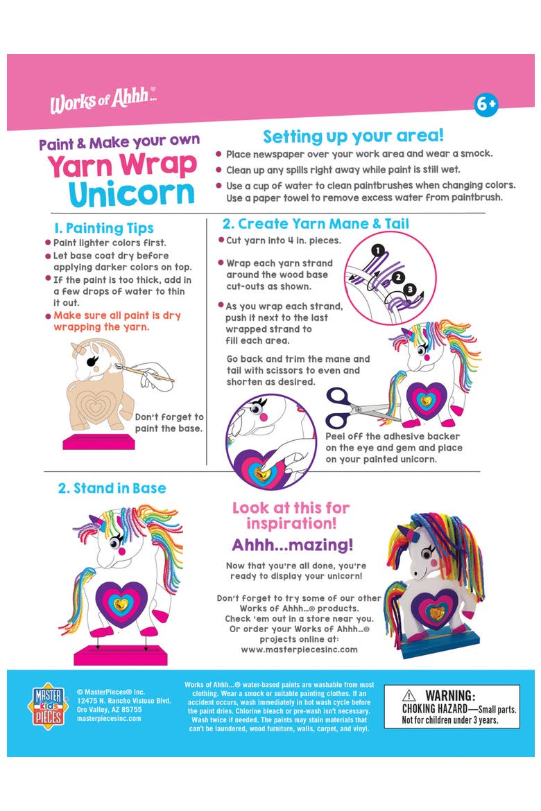 Unicorn - Wood Yarn Wrapping Craft Kit, Alternate, color, Multicolor