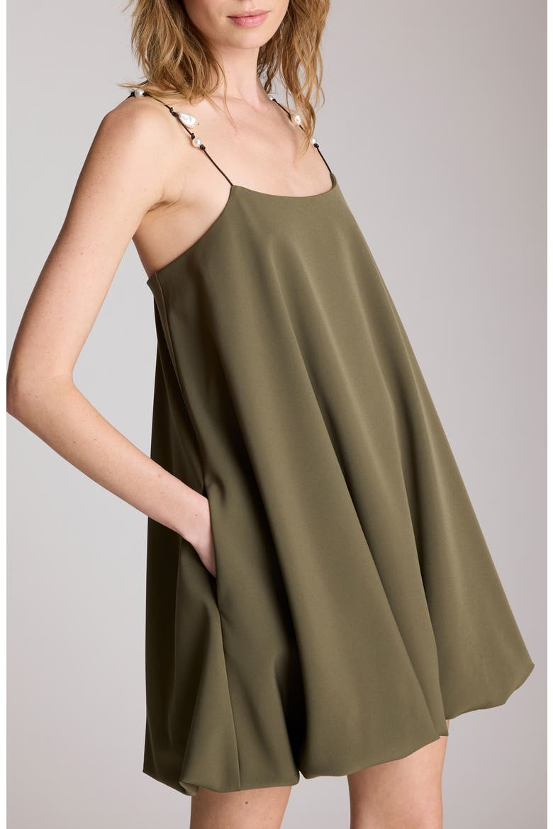 Sleeveless Bubble Hem Minidress, Alternate, color, TURTLE GREEN