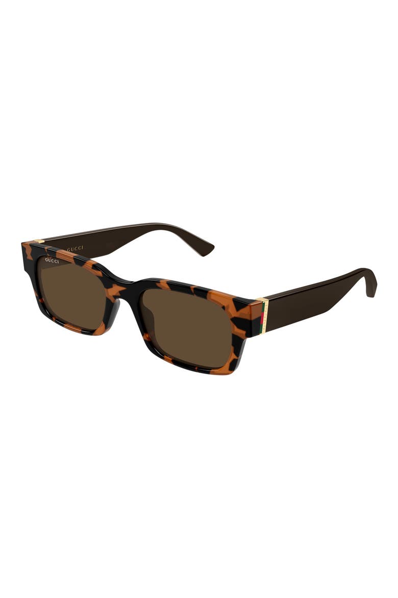 52mm Rectangular Sunglasses, Alternate, color, HAVANA