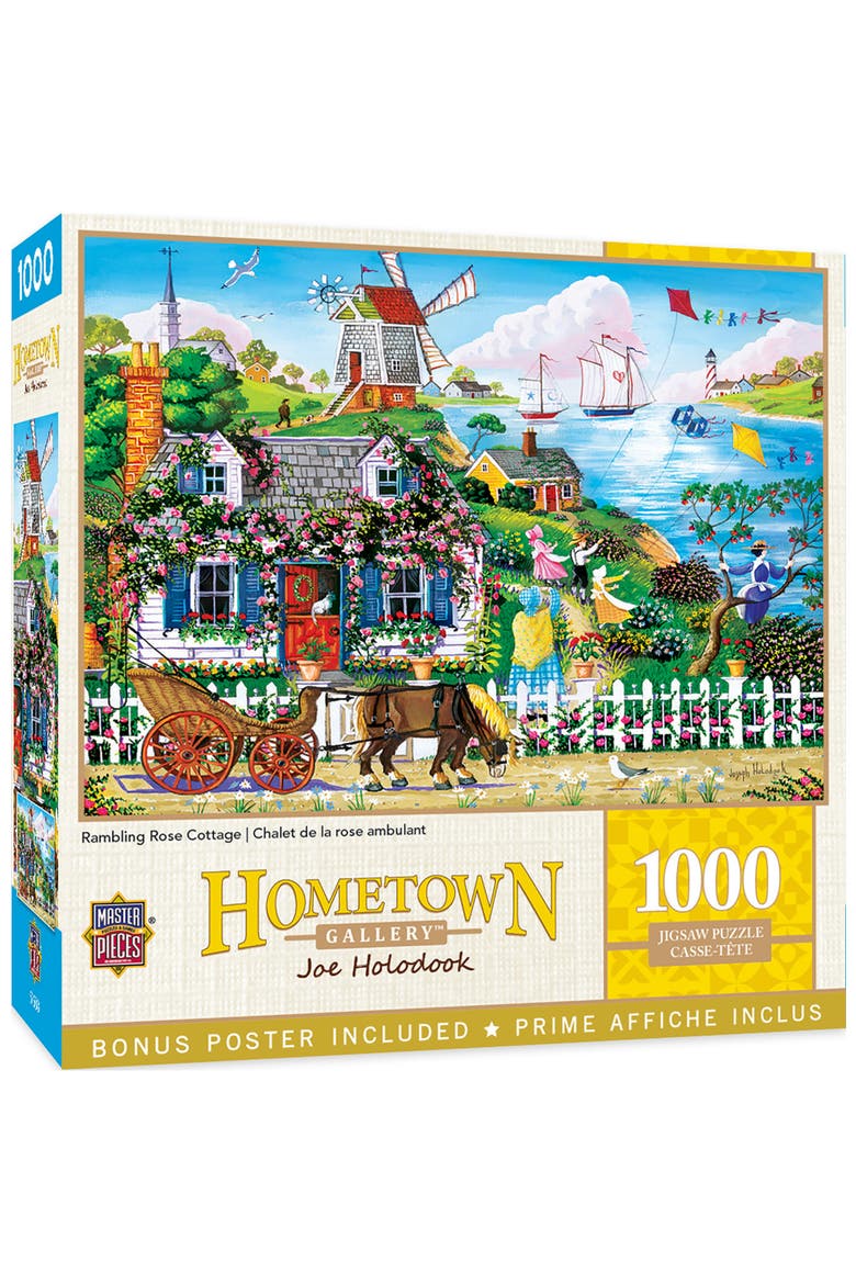 Rambling Rose Cottage 1000 Piece Puzzle, Main, color, Multicolor