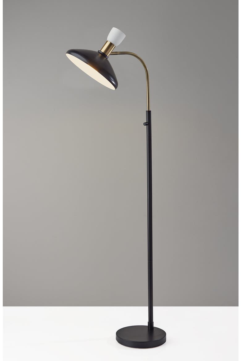 Patrick Floor Lamp, Alternate, color, BLACK W/ BRASS ACCENTS