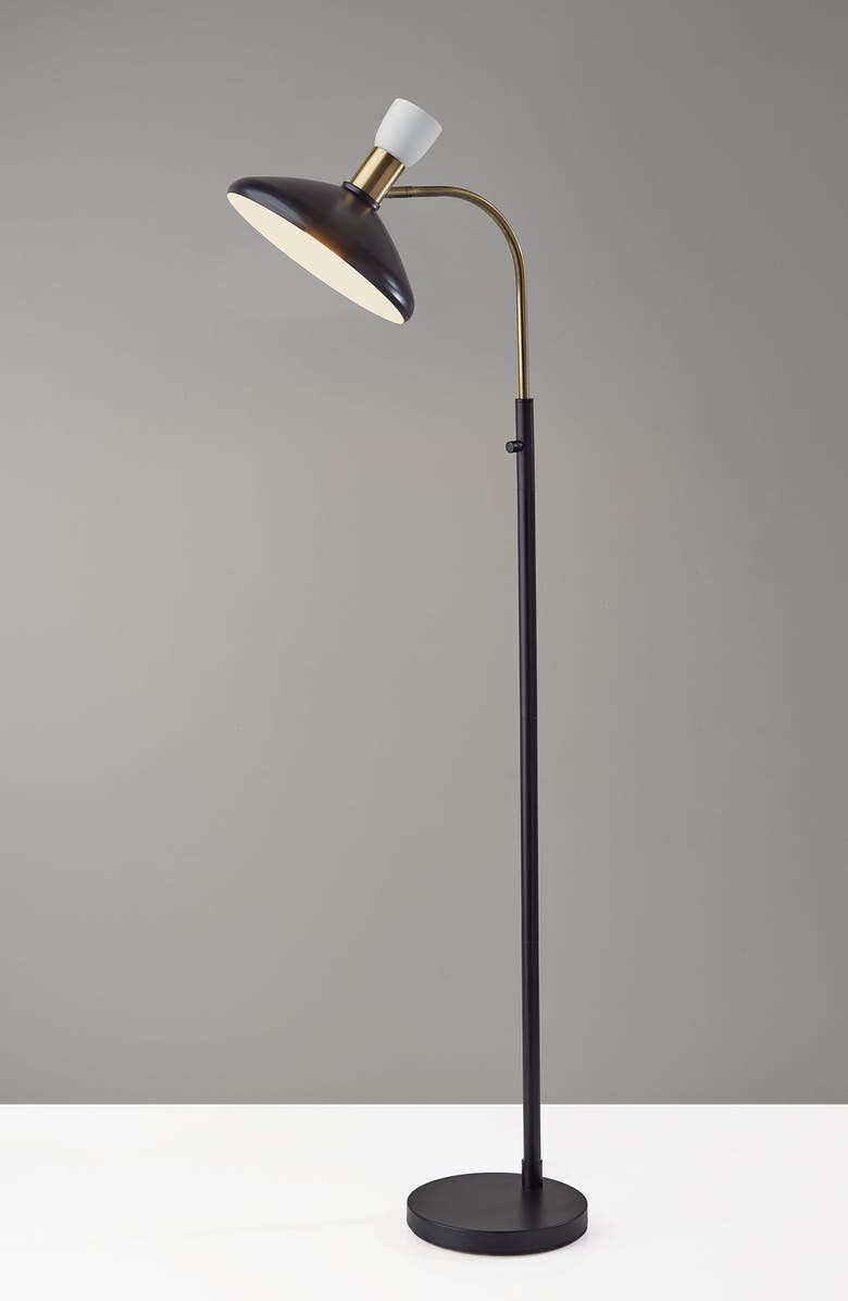 ADESSO LIGHTING Patrick Floor Lamp, Alternate, color, Black W/ Brass Accents