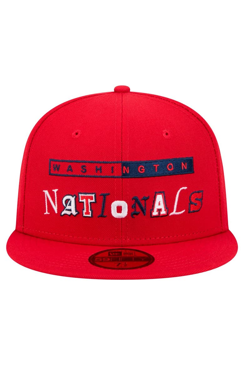 Men's New Era Red Washington Nationals Ransom 59FIFTY Fitted Hat, Alternate, color, Red