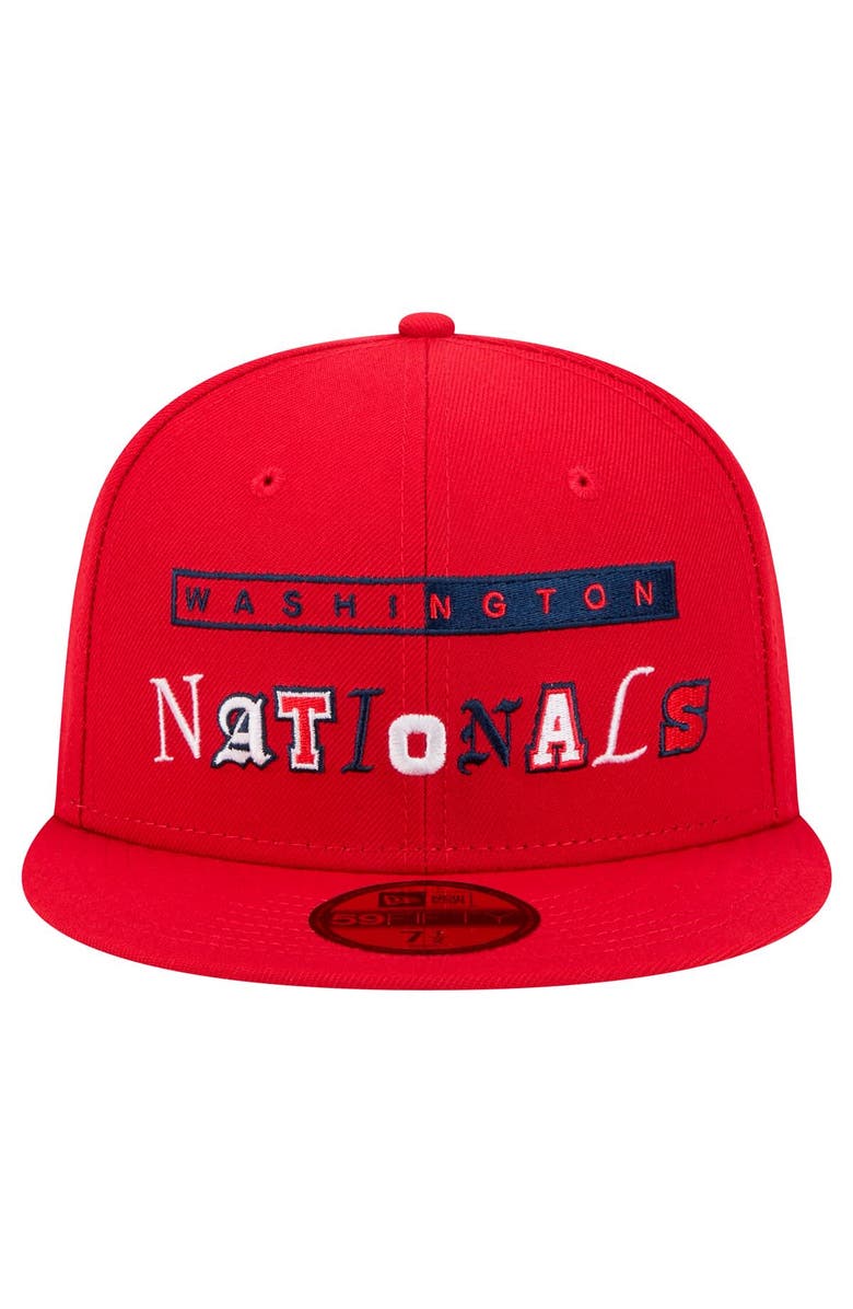 New Era Men's New Era Red Washington Nationals Ransom 59FIFTY Fitted Hat, Alternate, color, Red