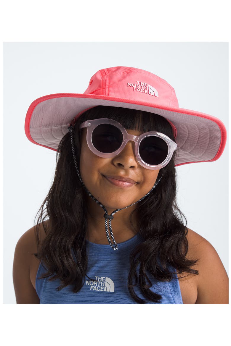 Kids' Class V Brimmer Sun Hat, Alternate, color, CORAL CRUSH LOGO WEATHER TOPO