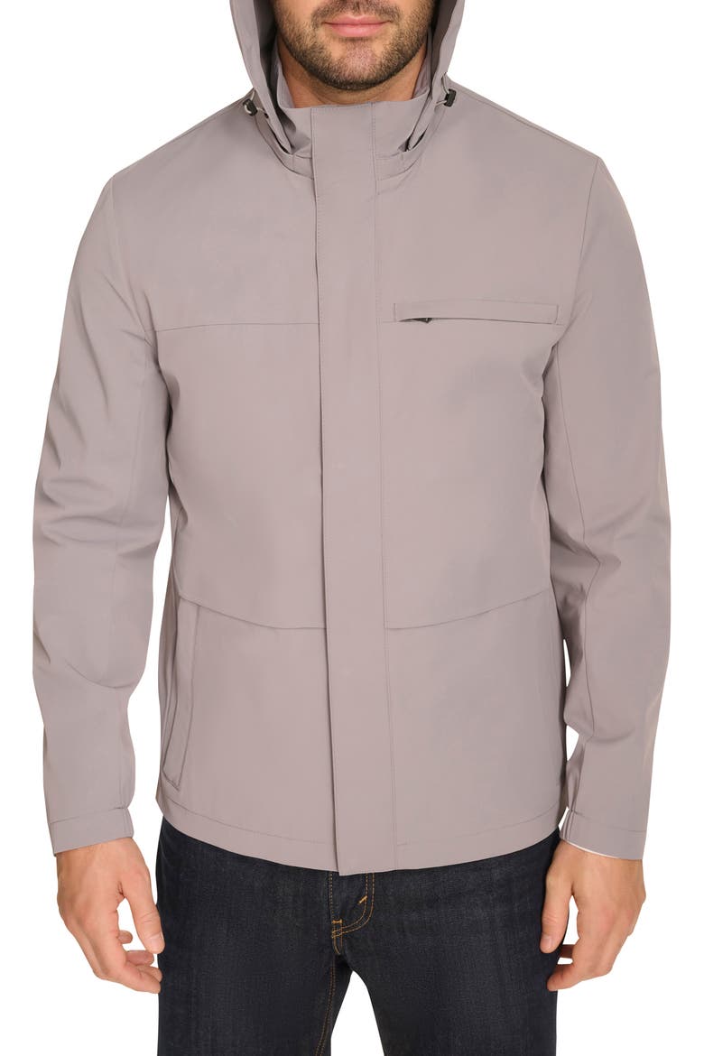 Hooded Windbreaker Jacket, Main, color, GREY