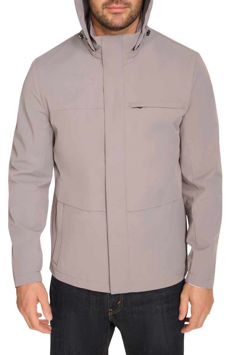 Cole Haan Signature Hooded Windbreaker Jacket, Main, color, Grey