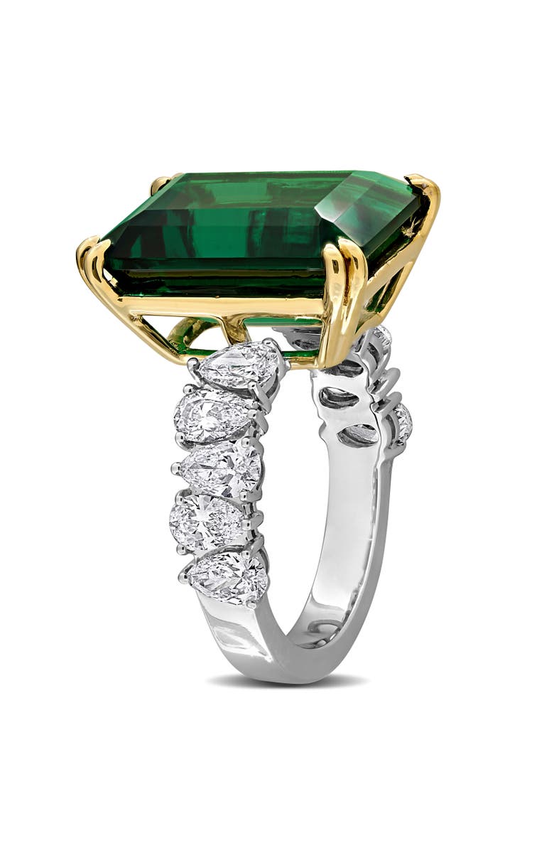 Julianna B. Lab-Created Emerald & Diamond Cocktail Ring 18k, Alternate, color, Emerald