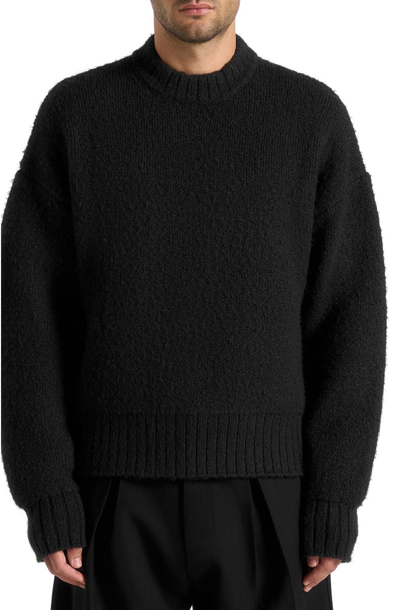Manière De Voir Brushed Wool Knit Jumper, Main, color, Black