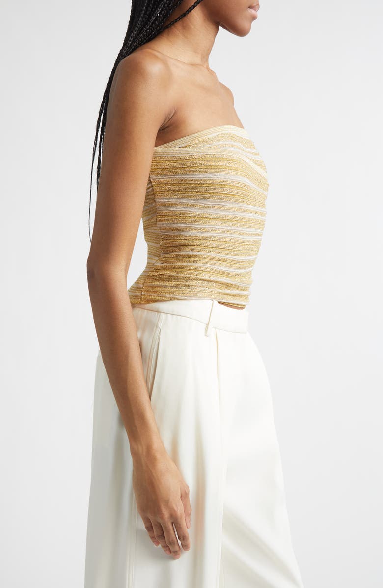 Missoni Ruched Metallic Tube Top, Alternate, color, Gold Tones