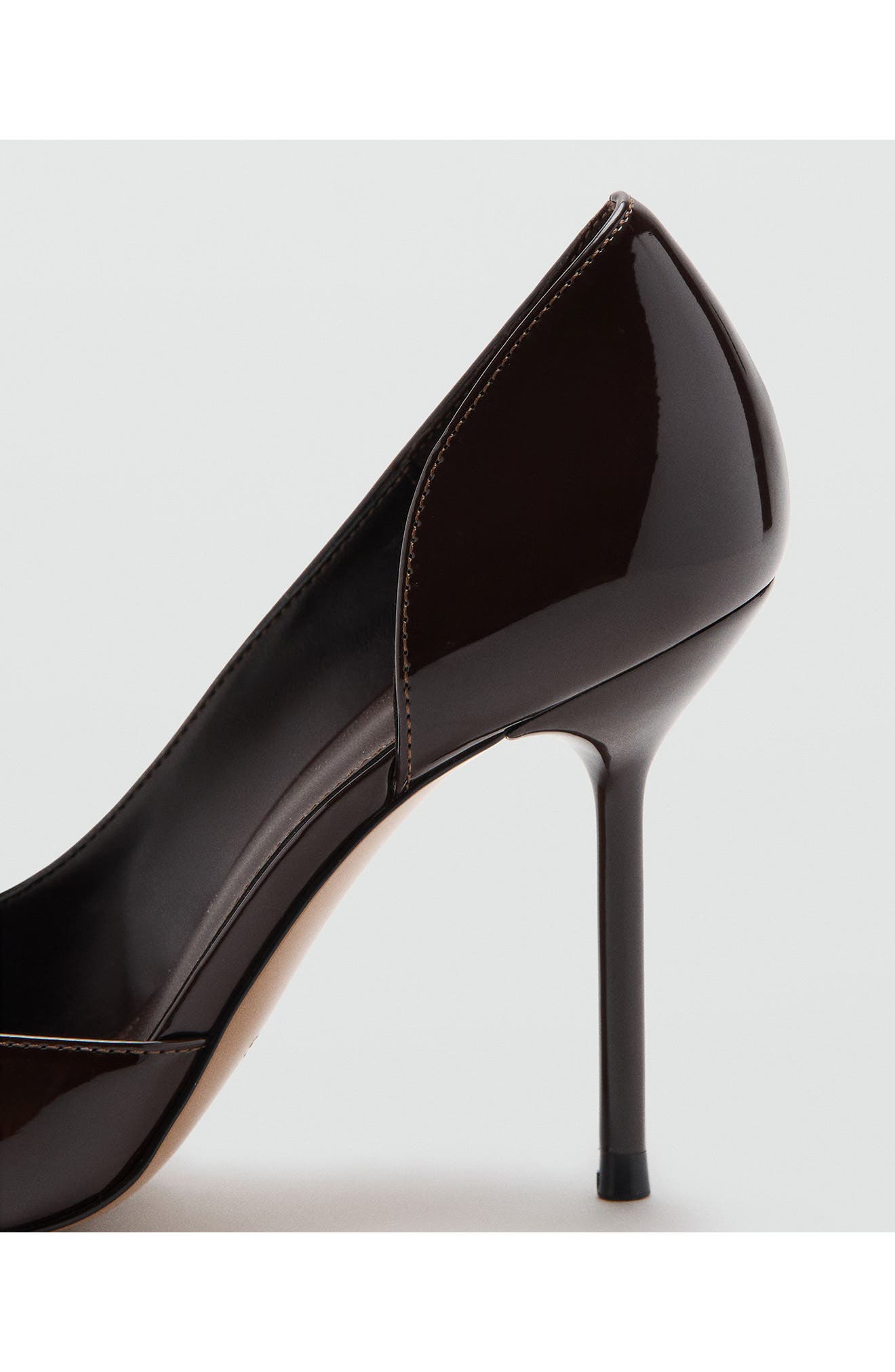 MANGO Half d'Orsay Pointed Toe Pump, Alternate, color, Burgundy