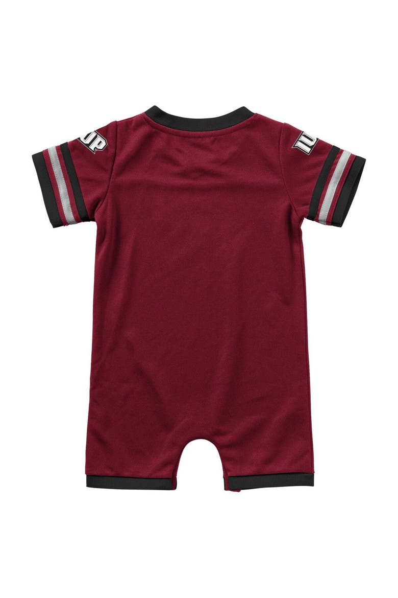 Newborn & Infant Colosseum Crimson Indiana Hoosiers Bumpo Football Logo Romper, Alternate, color, Crimson