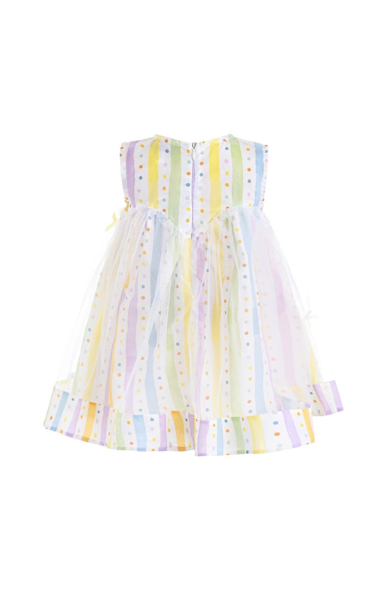 Mimi Tutu Caliora Striped Bow Tulle Dress, Alternate, color, White