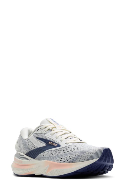 Shop Brooks Adrenaline Gts 24 Running Shoe In Grey/blue Ribbon/peach