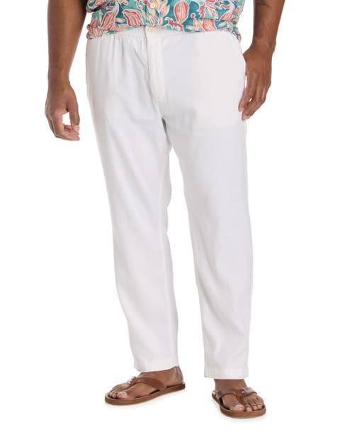 Big & Tall Linen-Blend Elastic-Waist Pants