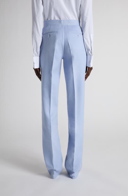 Tom Ford Double Face Light Wool Blend Trousers In Blue