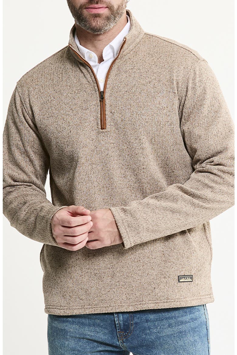 Quarter Zip Sweater Fleece, Main, color, STONE FLEECE