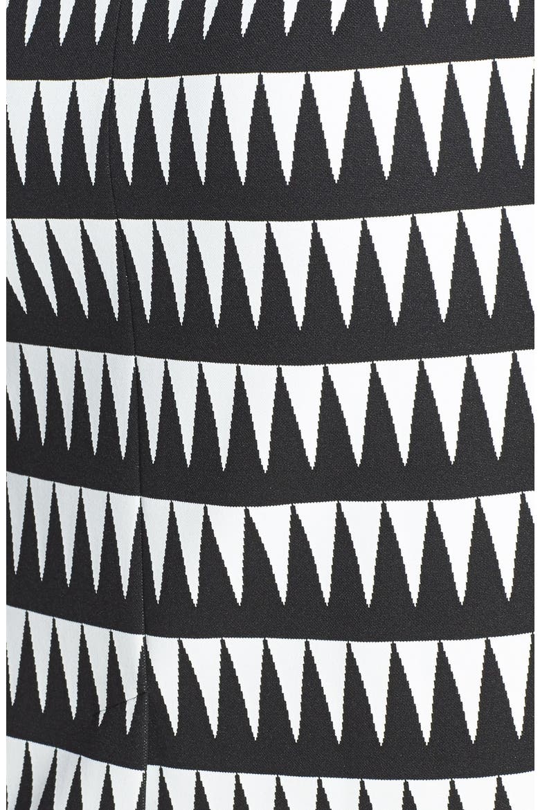 Novelty Pattern Ponte Pencil Skirt, Alternate, color, BLACK- WHITE PATTERN