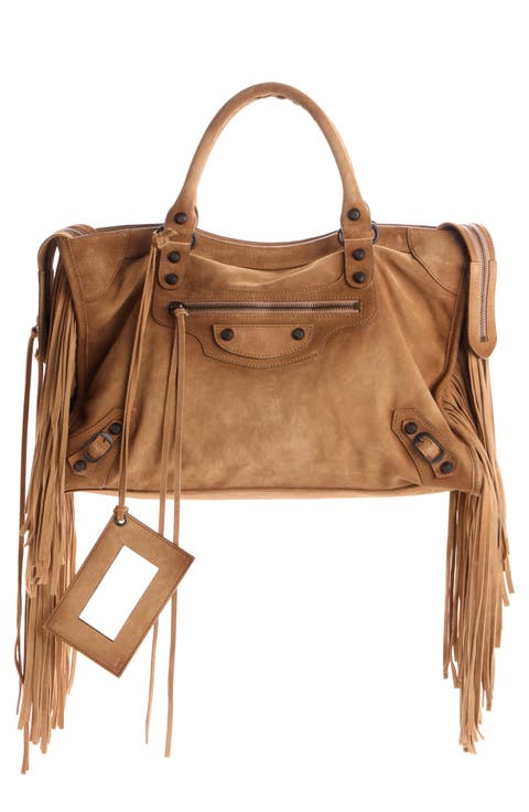 Small Le City Fringe Suede Leather Crossbody Bag