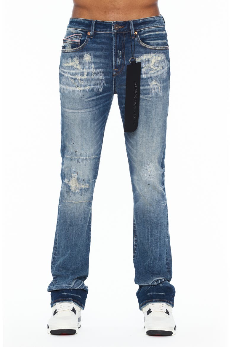 Lenny Distressed Low Waist Bootcut Jeans, Main, color, SPRUCE