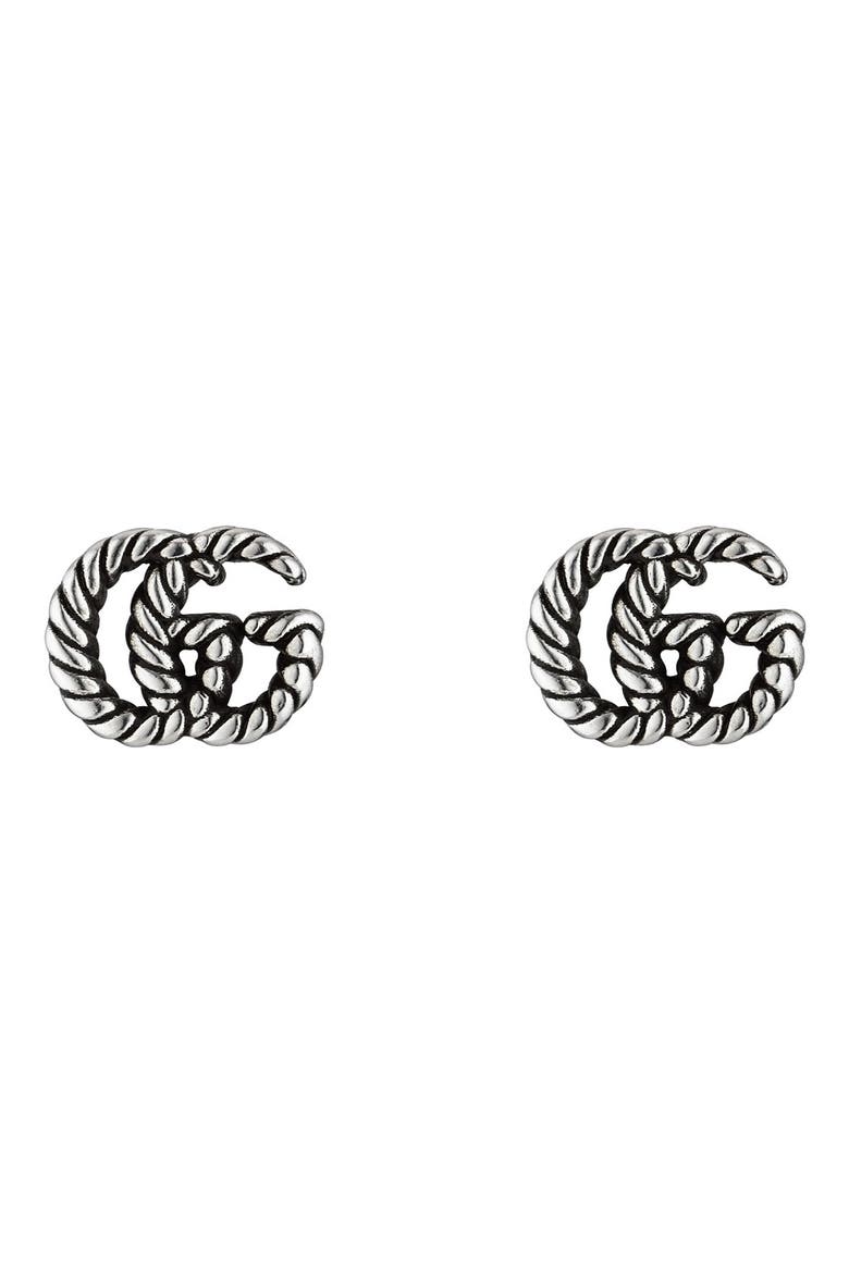 GG Silver Stud Earrings, Main, color, SILVER
