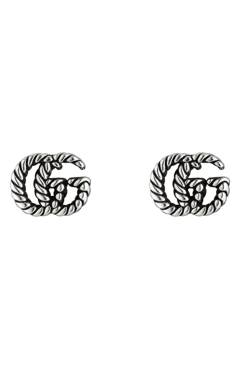 Gucci GG Silver Stud Earrings, Main, color, Silver