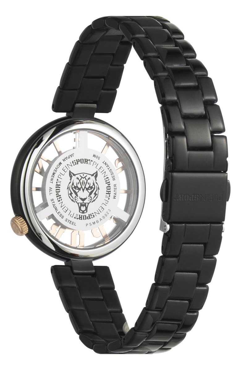 PLEIN SPORT Tiger Luxe Quartz Bracelet Watch, 36mm, Alternate, color, Black
