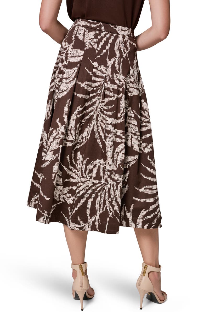 Donna Karan New York Tropical Print Pleated A-Line Skirt, Alternate, color,