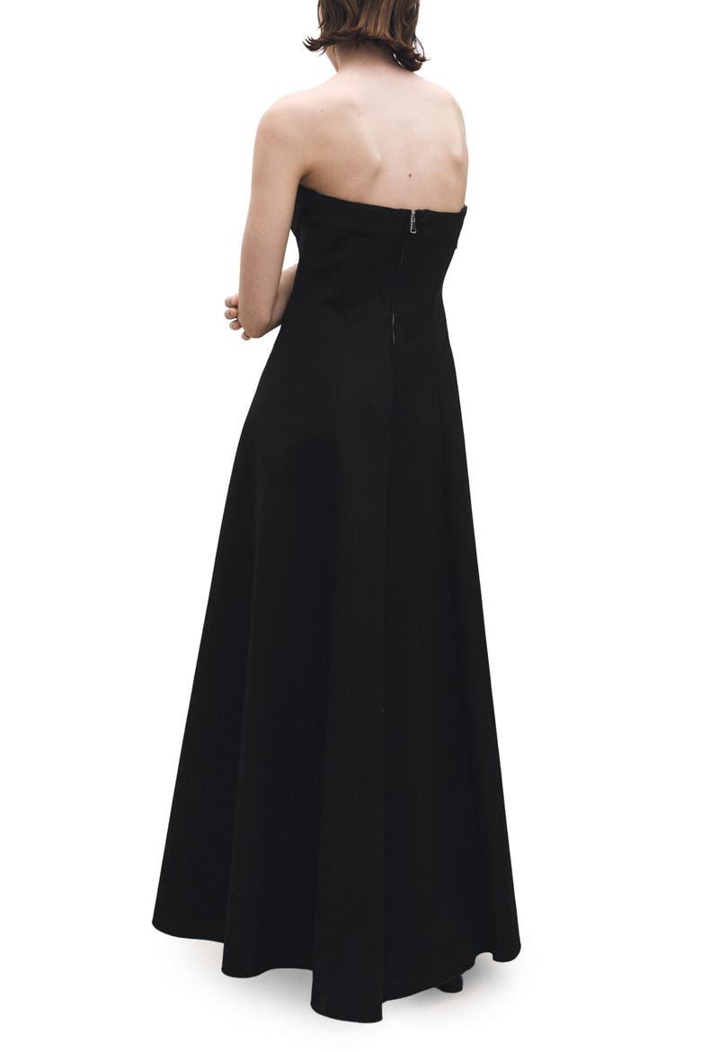 Strapless Fit & Flare Maxi Cocktail Dress, Alternate, color, BLACK