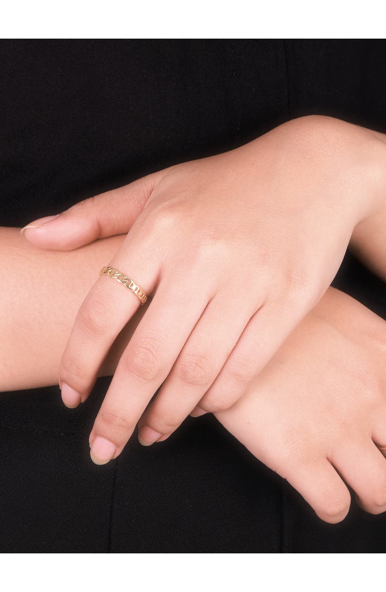 DEVATA Mariner Anchor Ring in 14K Gold, 4mm, Alternate, color, Yellow Gold