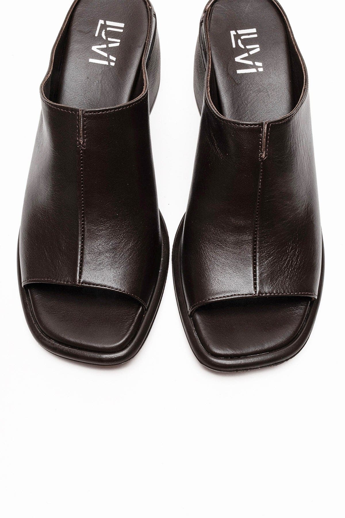Sorex Leather Block Heel Sandal, Alternate, color, Brown